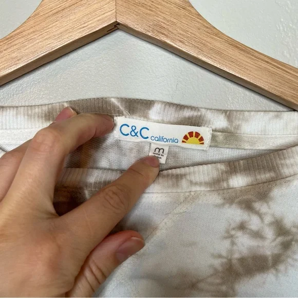 C&C California Green/White Tie Dye Light Weight Long Sleeve Sweater Size Medium - Picture 5 of 10